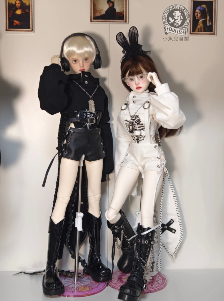 ハロウィンSALE  「即納」月源計画セット　小魚児制　1/4ドール服　黒・白 2色