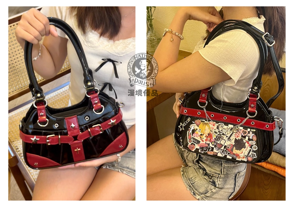 『即納』漫境優品(マンキョウ)製 封印の星・痛バッグ ハンドバッグ 全7色 ショルダー・手提げ両用 バッジ 透明 推し活 推し入れ