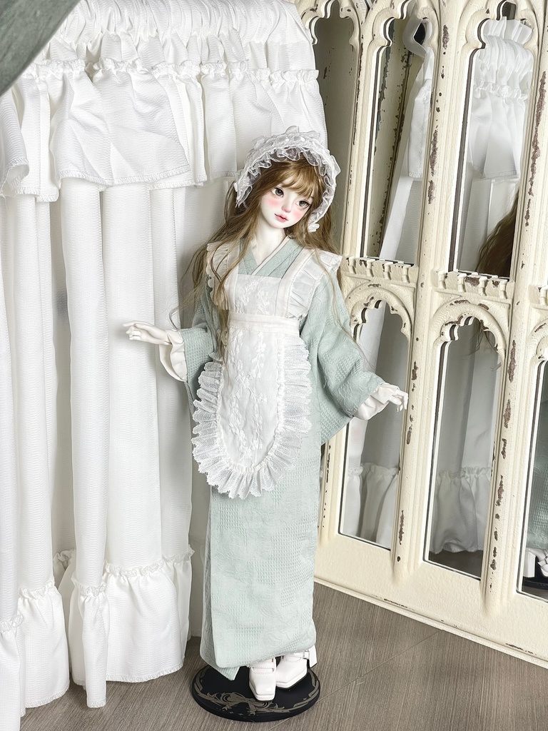 『予約』「昭和ロマン」和装エプロンメイド 着物 全4色 ドール服 MDD 1/4サイズ セット