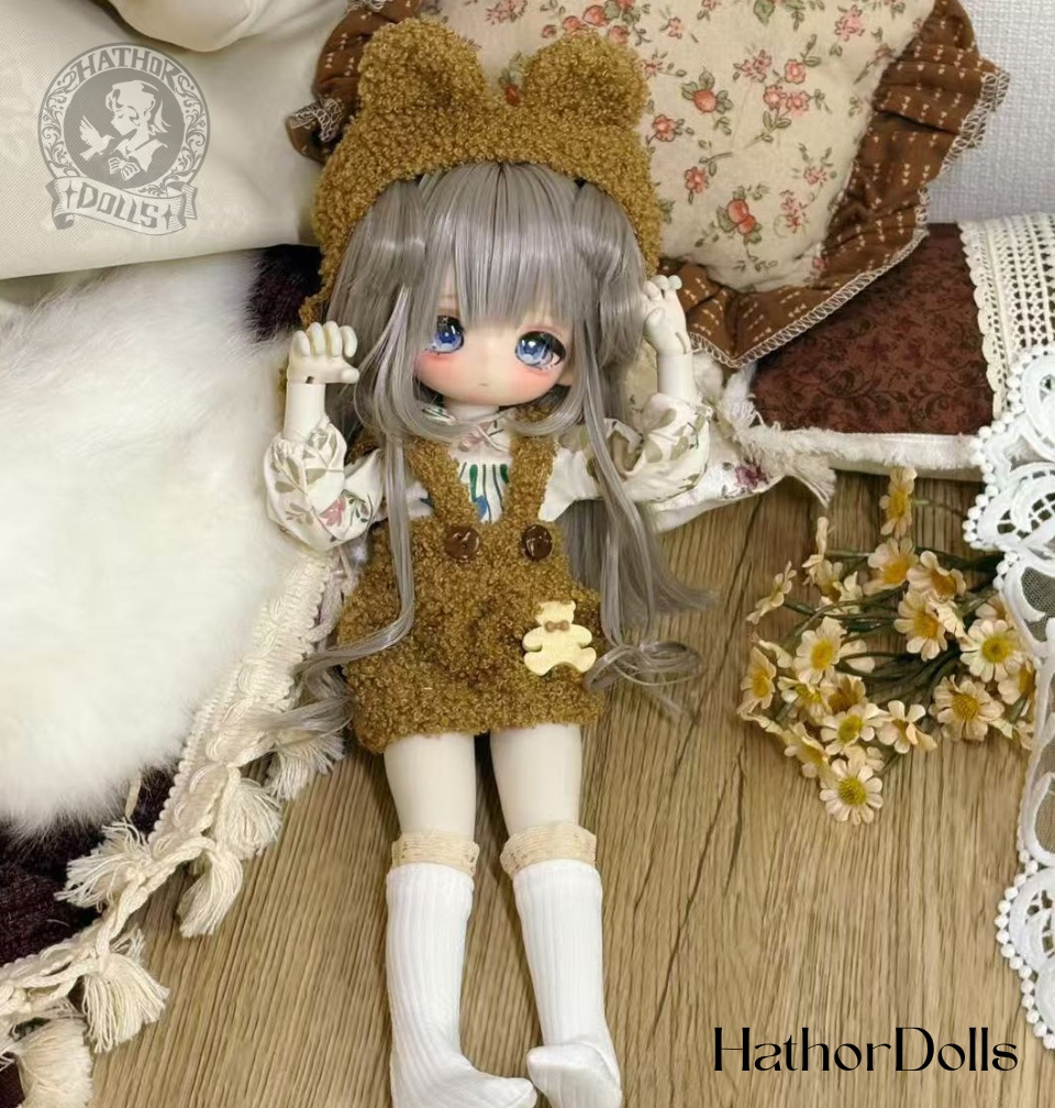 【即納】4点入 幼sd クマ耳 ドール服セット ディーラー様製 1/6 MSD キャストドール 球体関節人形