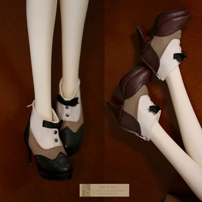 【受注】DD as60 dfh angelphilia 3分ドール用「女執事」ショートブーツ 2色展開(黒/赤棕) DO製 女執事シリーズ