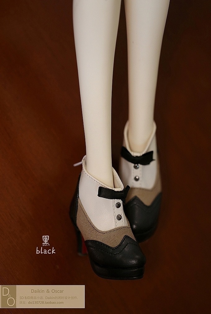 【受注】DD as60 dfh angelphilia 3分ドール用「女執事」ショートブーツ 2色展開(黒/赤棕) DO製 女執事シリーズ