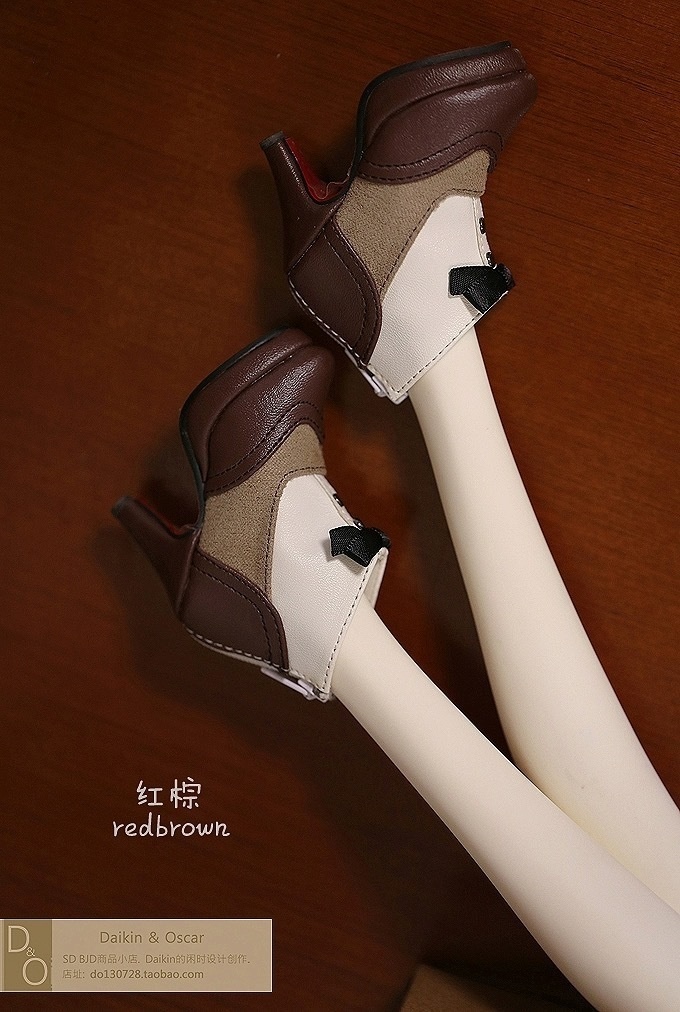 【受注】DD as60 dfh angelphilia 3分ドール用「女執事」ショートブーツ 2色展開(黒/赤棕) DO製 女執事シリーズ