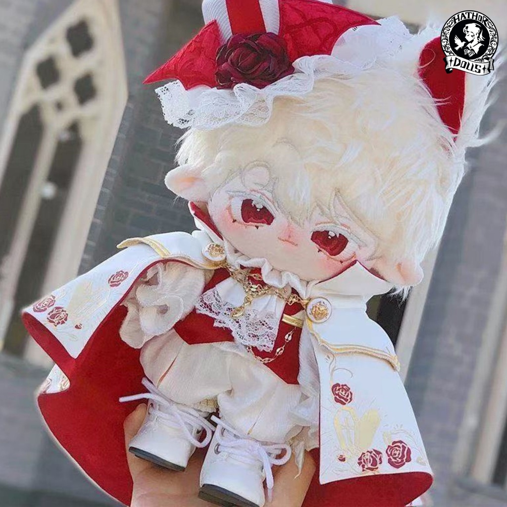 【即納】7点入 20cmぬいぐるみ服 ぬい服 推しかつ ドール服 30cm長足ぬい兼用・赤薔薇の荊棘礼館ベースセット(仮面付き) ドール服セット