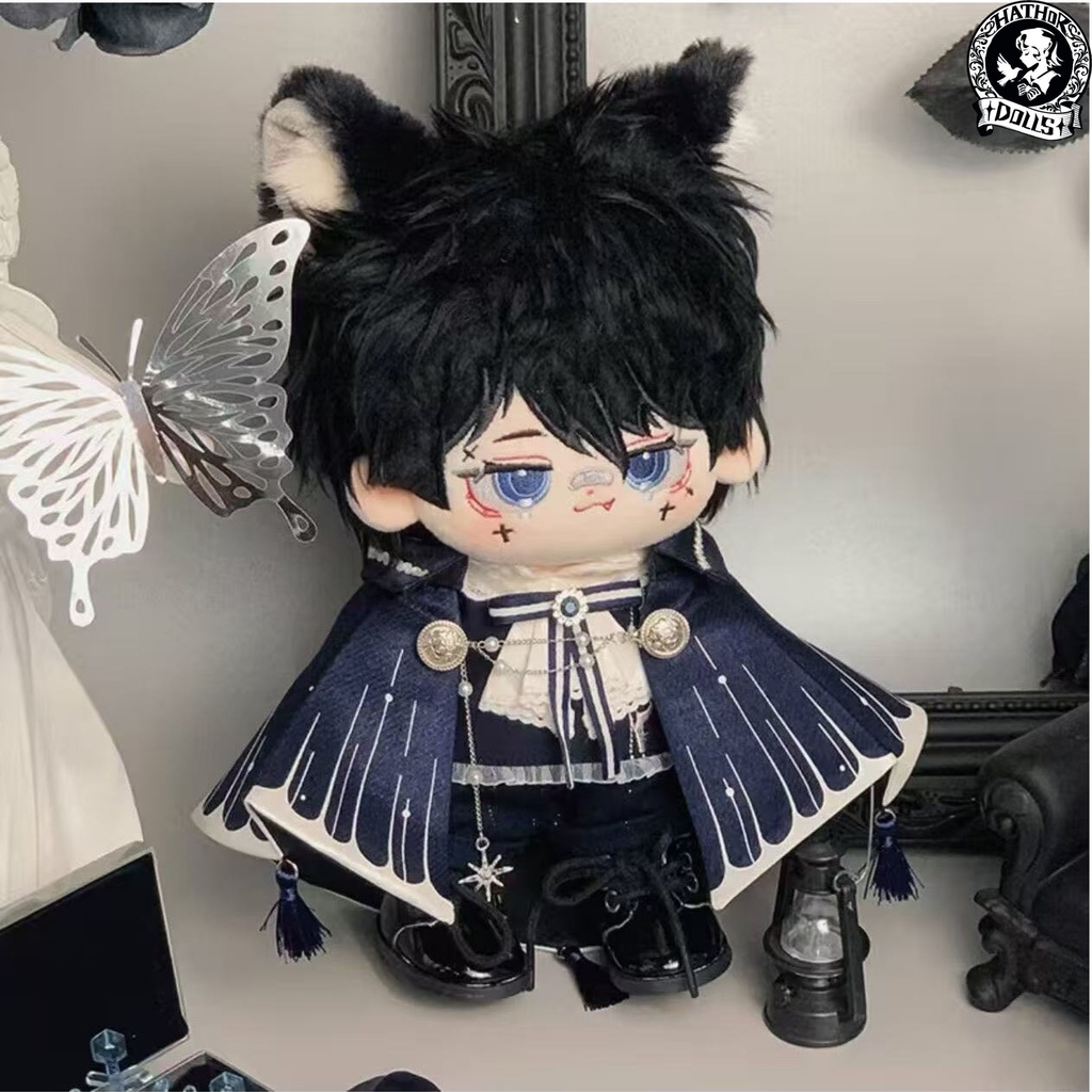 【即納】20cm ぬいぐるみ服 ぬい服 ドール洋服セット 衣装セット「紺蝶迷章 王子風スタイル(クラウン・披風付き)新品即納 ハウドメイド