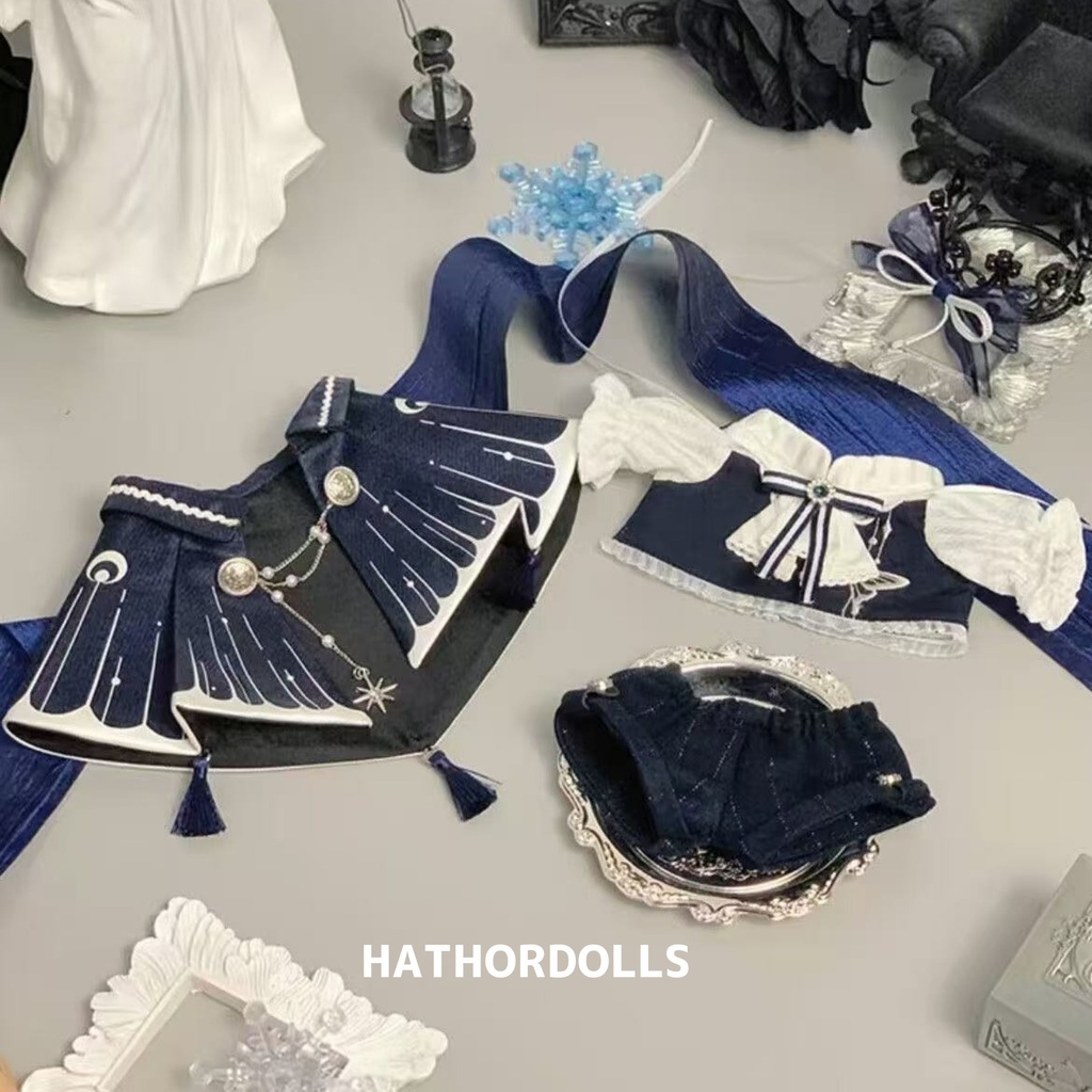 【即納】20cm ぬいぐるみ服 ぬい服 ドール洋服セット 衣装セット「紺蝶迷章 王子風スタイル(クラウン・披風付き)新品即納 ハウドメイド