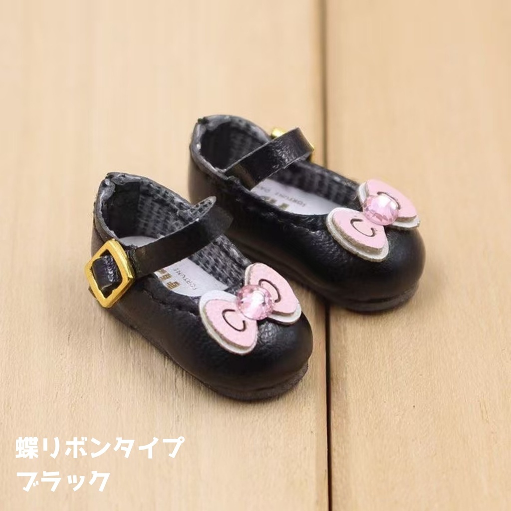 【即納】ICY/DBS ドールシューズ 1/12 ブラインドボックスドール OB22 OB24 azone (蝶リボン/猫柄)24cmドール対応・全3色