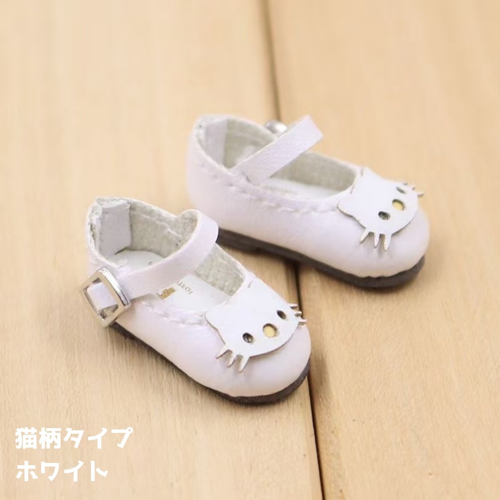 【即納】ICY/DBS ドールシューズ 1/12 ブラインドボックスドール OB22 OB24 azone (蝶リボン/猫柄)24cmドール対応・全3色