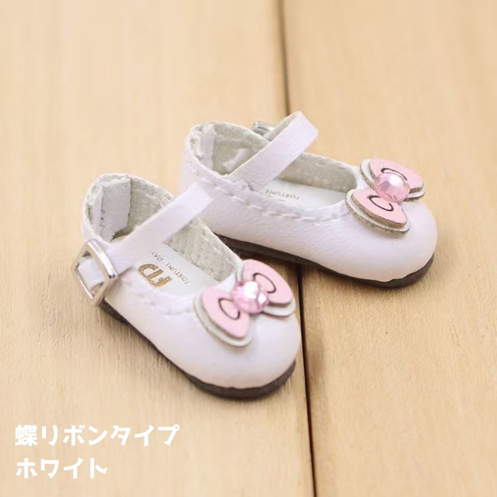 【即納】ICY/DBS ドールシューズ 1/12 ブラインドボックスドール OB22 OB24 azone (蝶リボン/猫柄)24cmドール対応・全3色