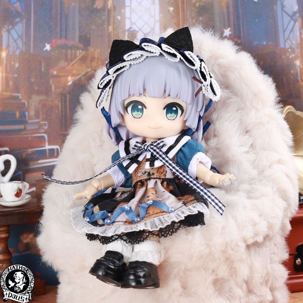 【即納】ob11 オビツ11 ねんどろいどドール 1/12 ブラインドボックスドール用 洋服セット ハウドメイド OB11・ねんどろいど対応/ネコ博物館・ヘッドドレス付き
