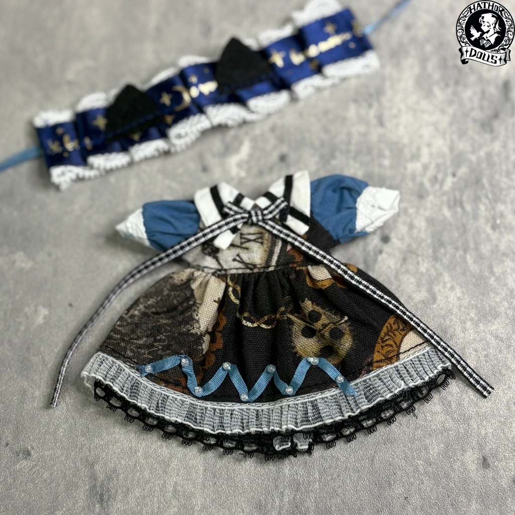 【即納】ob11 オビツ11 ねんどろいどドール 1/12 ブラインドボックスドール用 洋服セット ハウドメイド OB11・ねんどろいど対応/ネコ博物館・ヘッドドレス付き