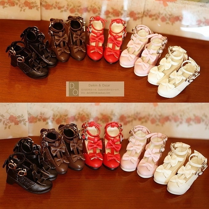 【受注】MDD SD 1/3 1/4ドール用「vintage姫」リボンシューズ(6色展開)DO製