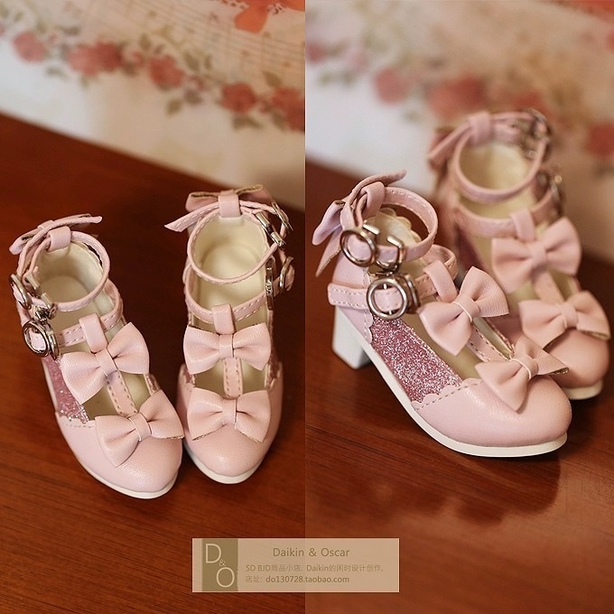 【受注】MDD SD 1/3 1/4ドール用「vintage姫」リボンシューズ(6色展開)DO製