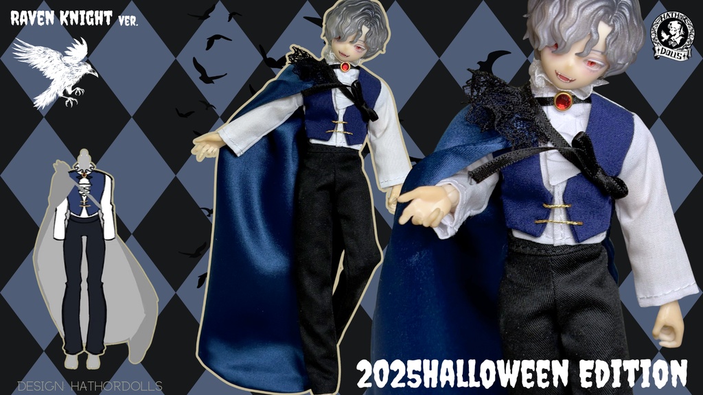 【即納】2025HW限定 [Raven Knight ] シチリアの追憶用　洋服セット 　ハウドメイド　ドール洋服セット　OB11 アミ３.０対応
