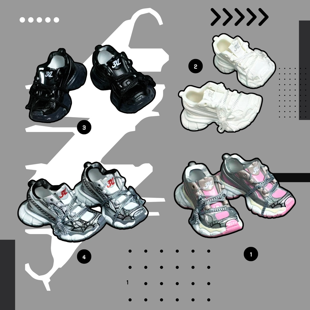 【即納】シチリアの追憶 一万回脱出計画 1/8ドール用スニーカー (全4色)ブラインドボックスドール向け 1/12ドール ob22 ob24