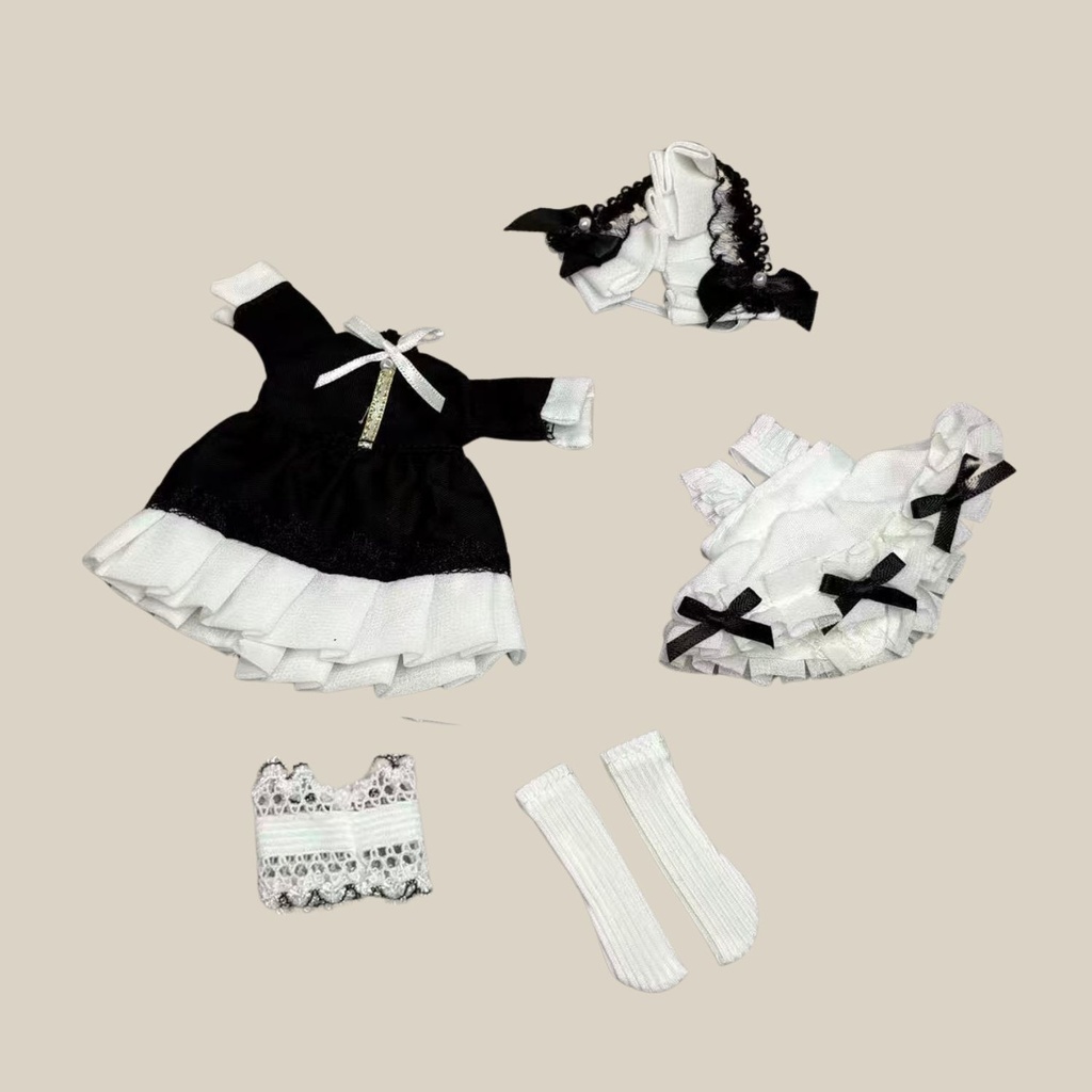 【即納】1/8 1/12 ob11  メイド風ドール服セット　ハウドメイド　2色展開