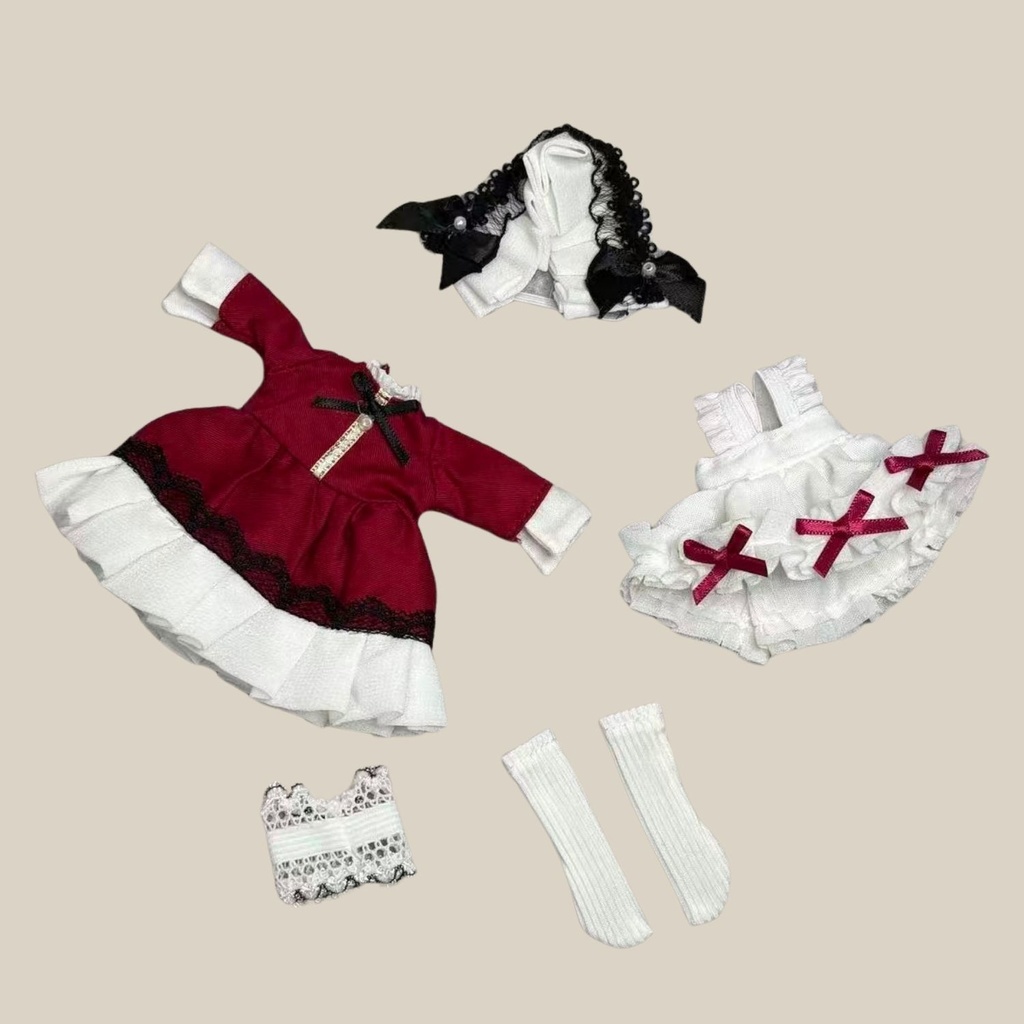 【即納】1/8 1/12 ob11  メイド風ドール服セット　ハウドメイド　2色展開