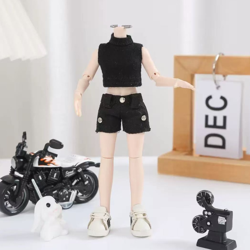 【即納】ハイネックノースリーブ+ショートパンツ(2点セット)|1/12・ob11・ami2.0/3.0 対応|ハンドメイド