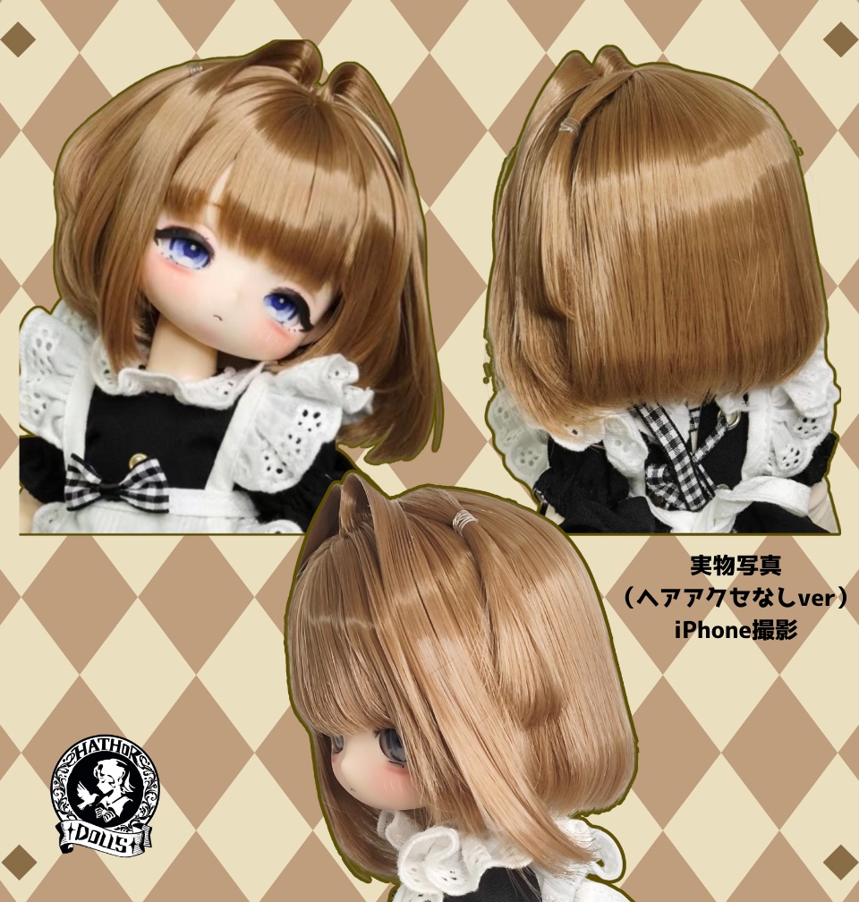 【受注】初回特典付き 8–9 inch 7–8 inch DD MDD MSD ドールウィッグ 「スズメ」ハンドメイド 髪セット済みドールウィッグ 2025年冬季