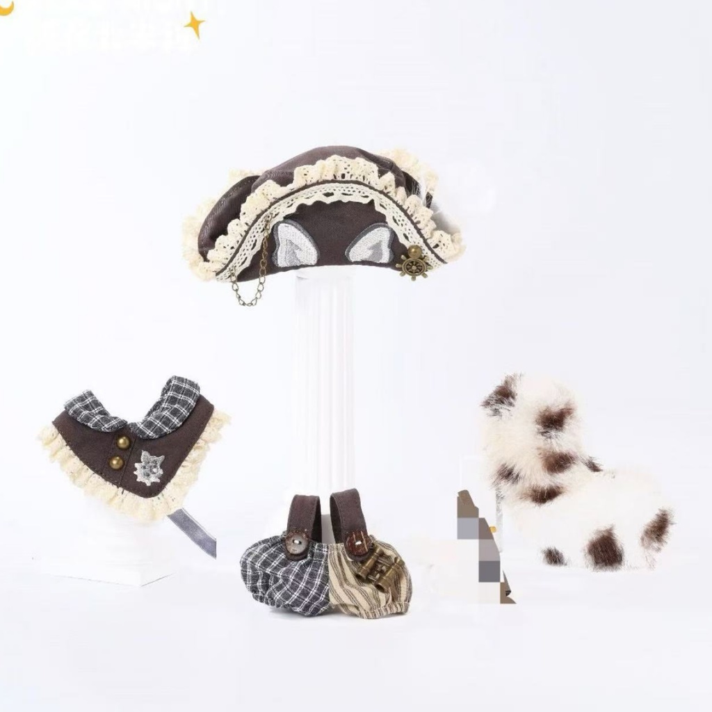 【即納】10cmぬい17cm LABUBU ぬいぐるみ服ラバードール用 船長コーデ衣装セット(全2色)