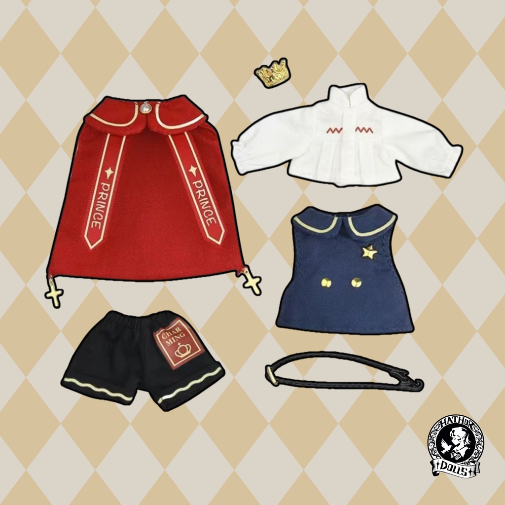 【即納】ob11 ブラインドドール向け 7点セット 靴付き /12ドール衣装 ハンドメイド