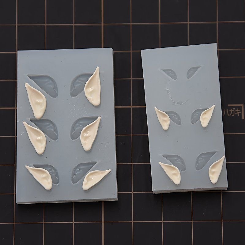 【即納】エルフ耳 シリコーンモールド|軽量粘土・樹脂粘土向け|大小2サイズセット(左右ペア)