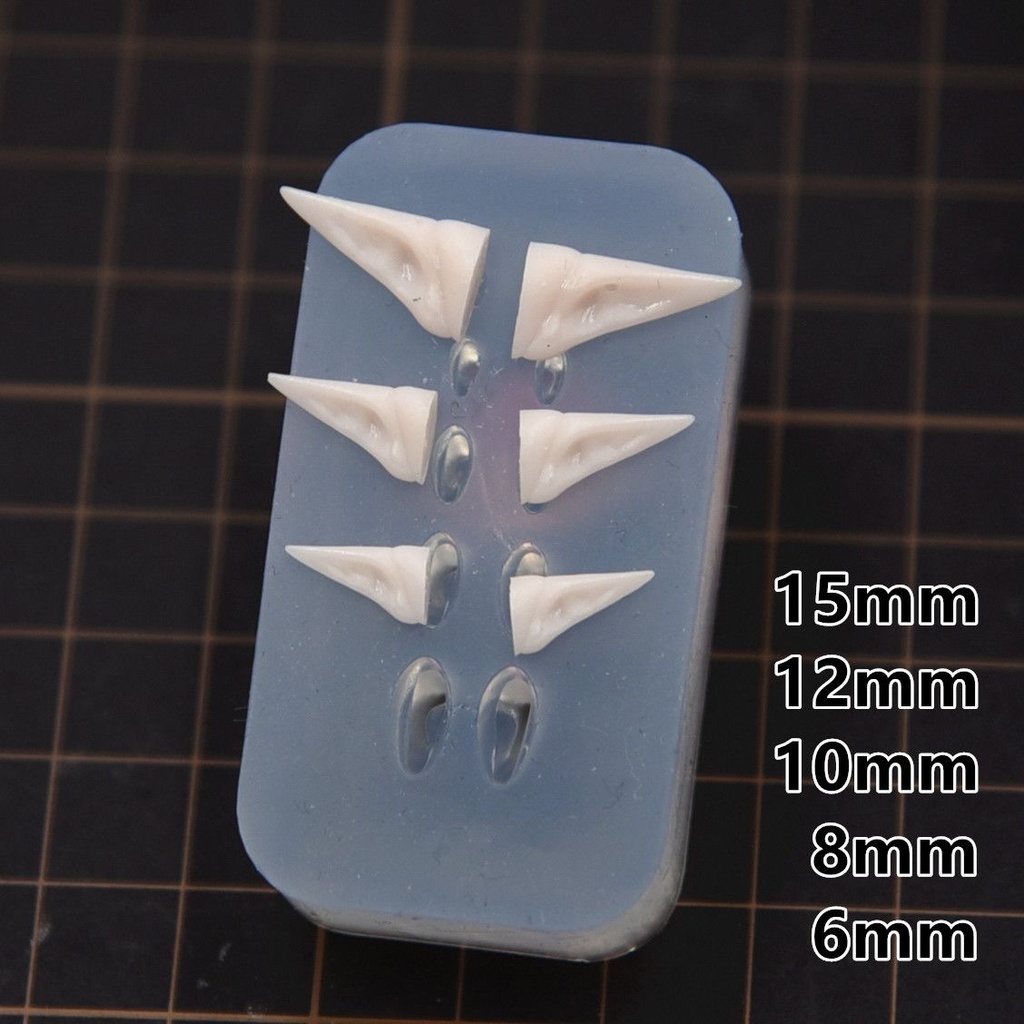 【即納】エルフ耳 シリコーンモールド|軽量粘土・樹脂粘土向け|1サイズセット(左右ペア)