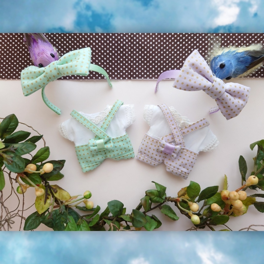 リボンサロペットセット・10cmぬい用