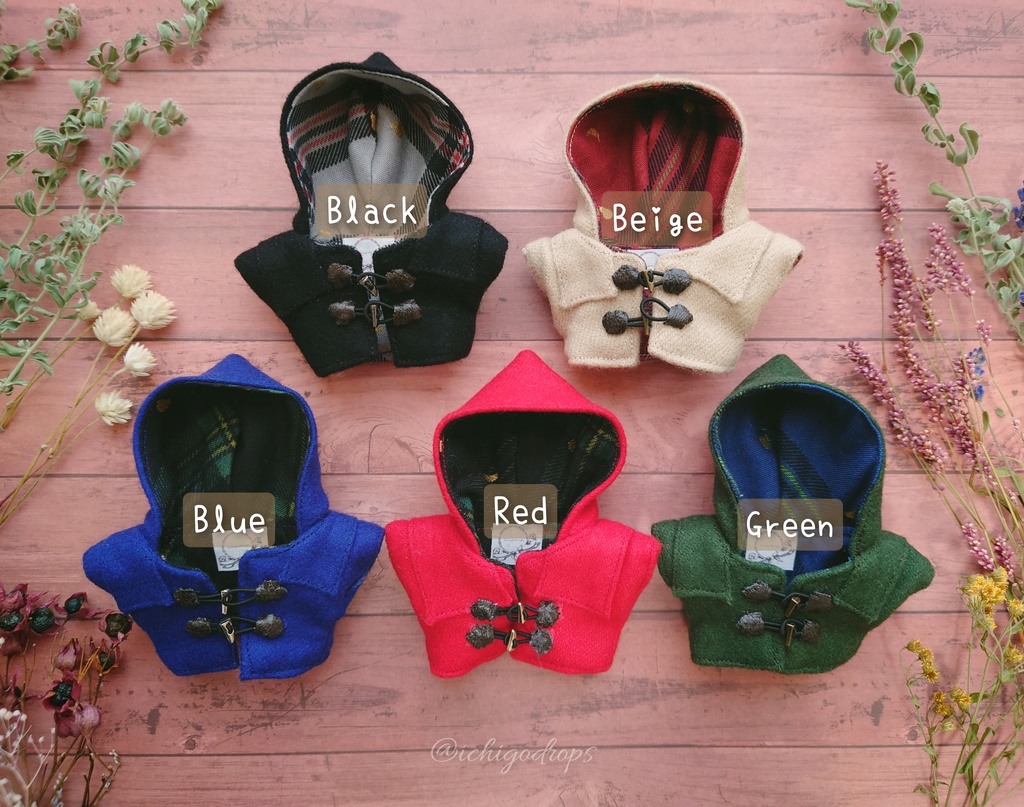 ダッフルコート(ファー無) 10cm〜12cmぬい用