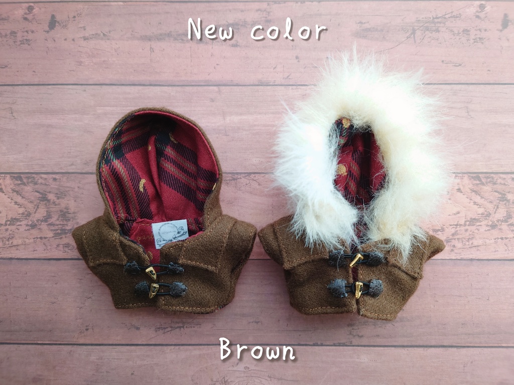 ダッフルコート(ファー有) 10cm〜12cmぬい用