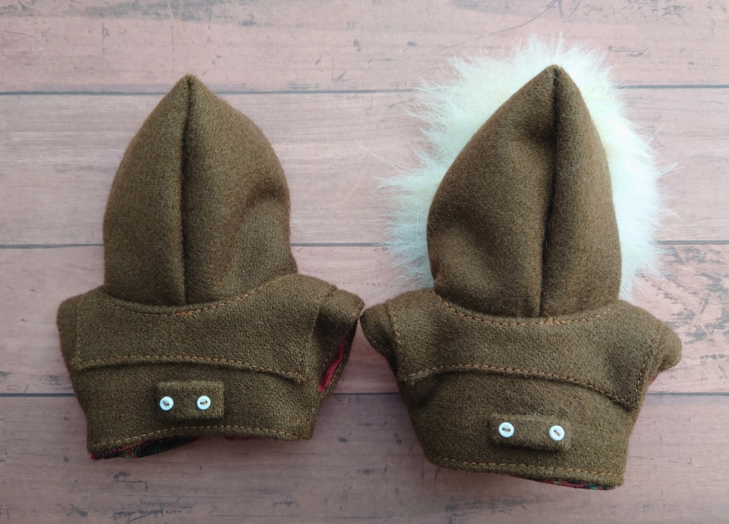 ダッフルコート(ファー有) 10cm〜12cmぬい用