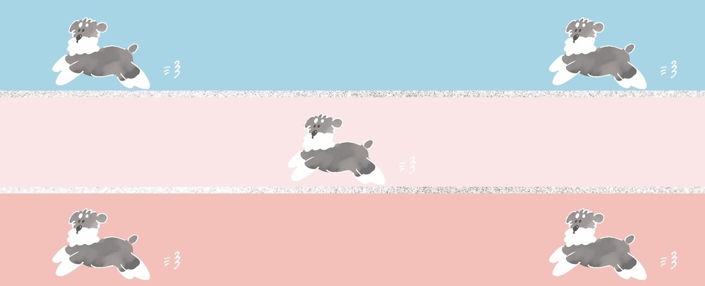 かけっこ大好きシュナウザー🐾水色!マスキングテープ