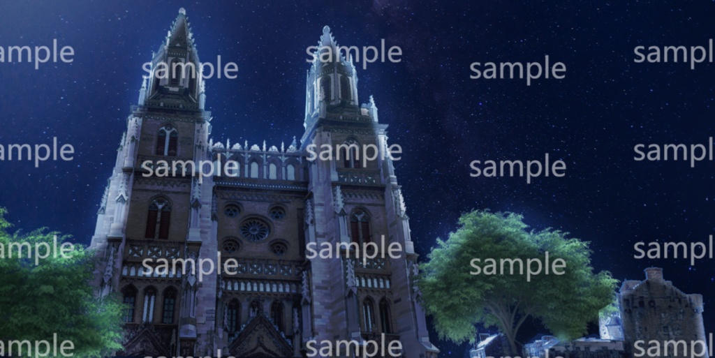 ファンタジー系背景素材‐教会（昼₊夜差分）