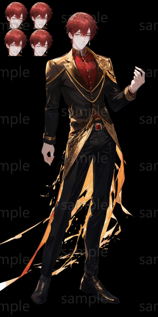 炎の魔法使い♪著作権フリー立ち絵素材【表情・エフェクト差分あり】