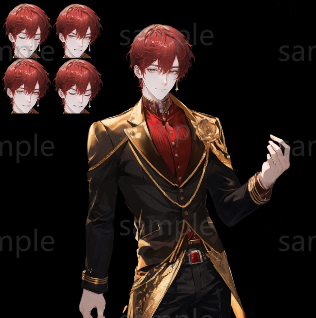 炎の魔法使い♪著作権フリー立ち絵素材【表情・エフェクト差分あり】