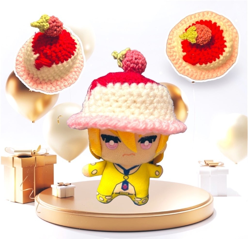 6種類のお茶会スイーツ帽子(10cmぬい用)