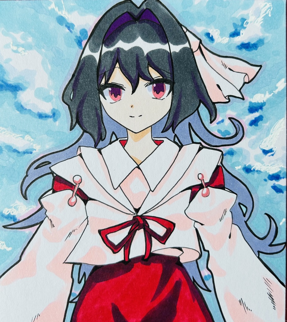 蓬莱少女繪幻想 5人の巫女さん イラスト 色紙