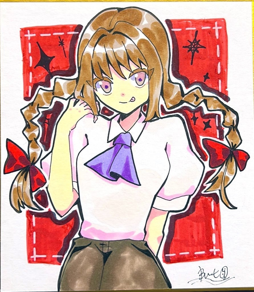 東方封魔録 の イラスト 色紙