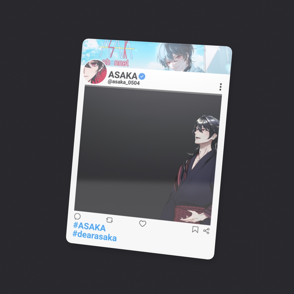 【一朝一夕探偵事務所】SNS風クリアカード(浴衣ver.)