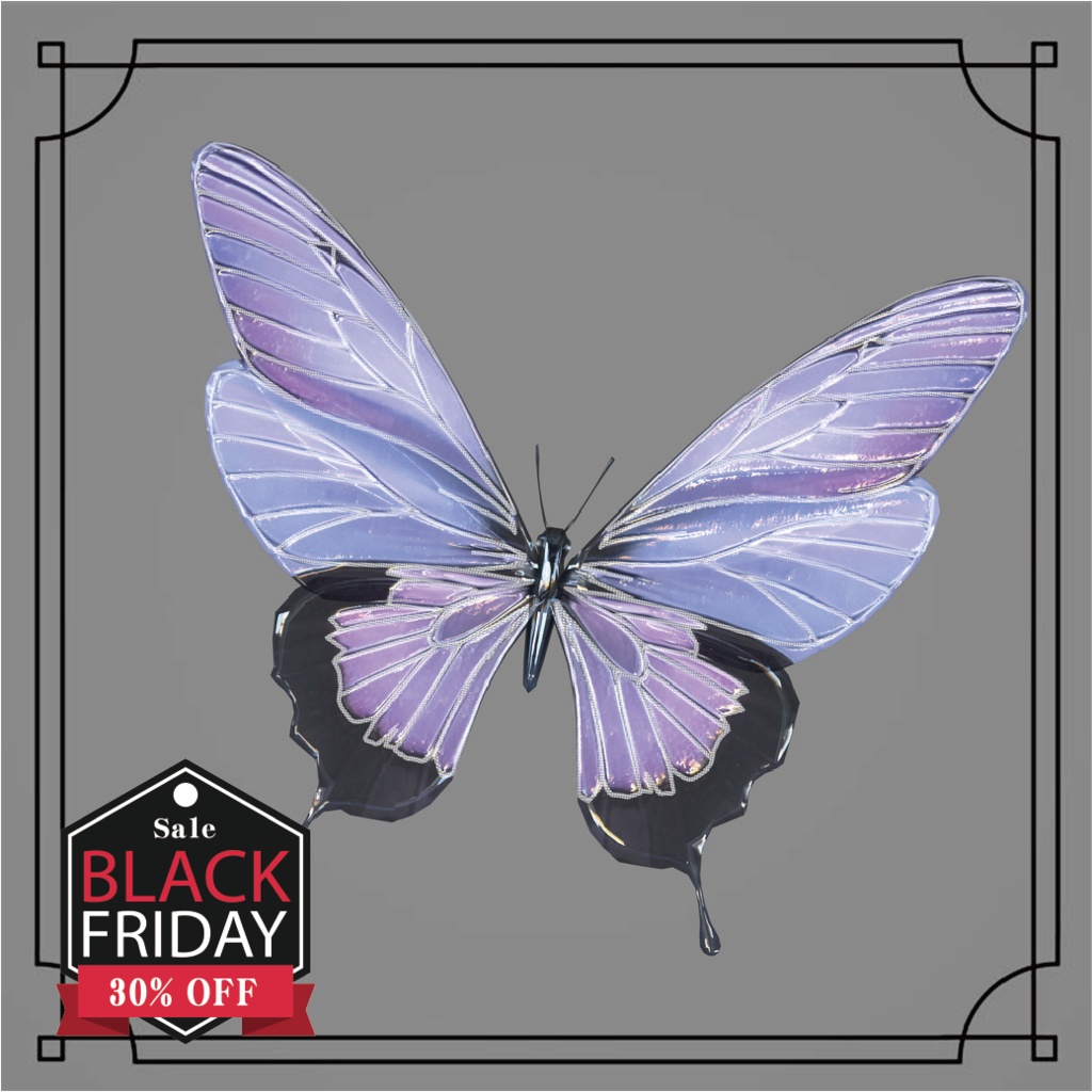 (VRChat用) 8色バタフライ- 8 Colour Flying Butterfly