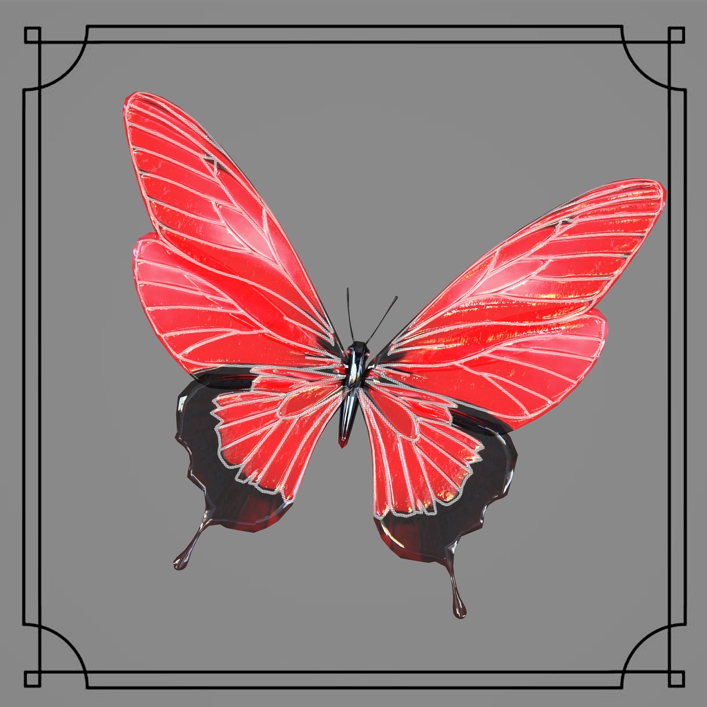 (VRChat用) 8色バタフライ- 8 Colour Flying Butterfly