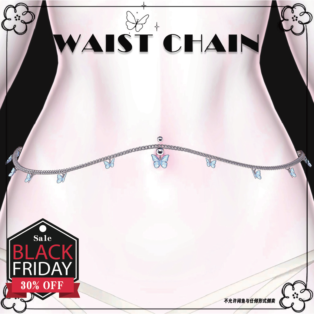 【マヌカ用】3ways♡Butterfly waist chain♡へそピアス♡