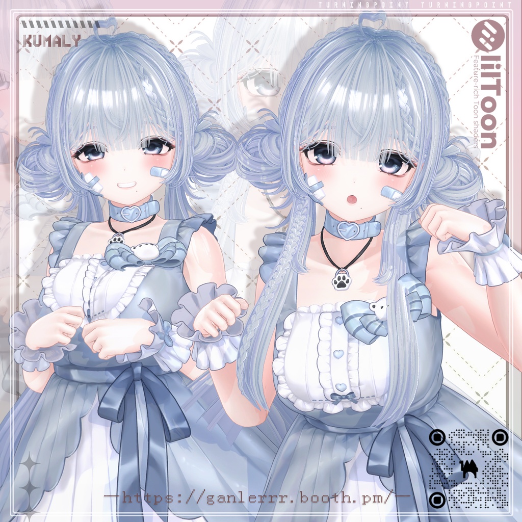 【25アバター対応】Momomimi Braids Twintail Hair