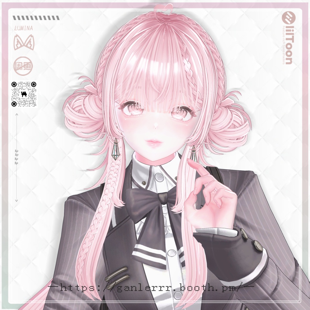 【23アバター対応】Momomimi Braids Twintail Hair