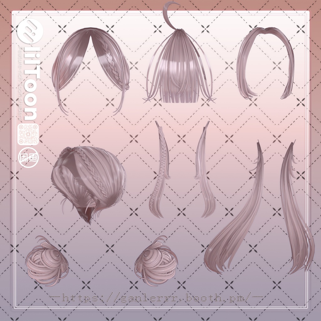 【23アバター対応】Momomimi Braids Twintail Hair