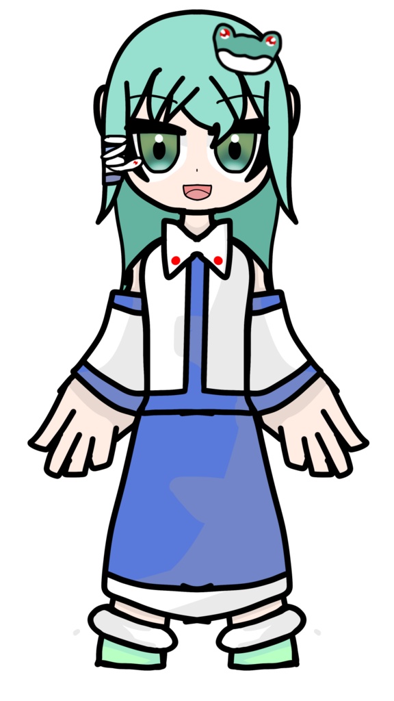 湯呑み茶式ミニキャラ立ち絵Ver.2|東風谷早苗
