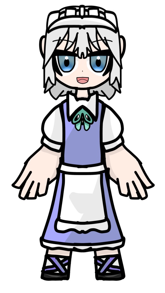 湯呑み茶式ミニキャラ立ち絵Ver.2|十六夜咲夜