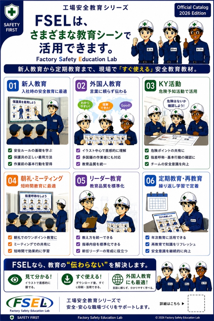 工場安全教育シリーズ 全64教材|新人教育・安全教育に使えるPDF教材
