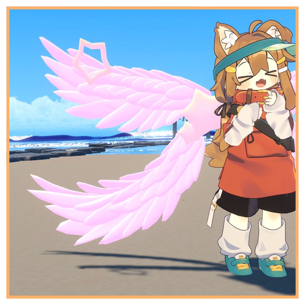 【VRChat想定】 Angel STAR Wing 【3Dモデル】