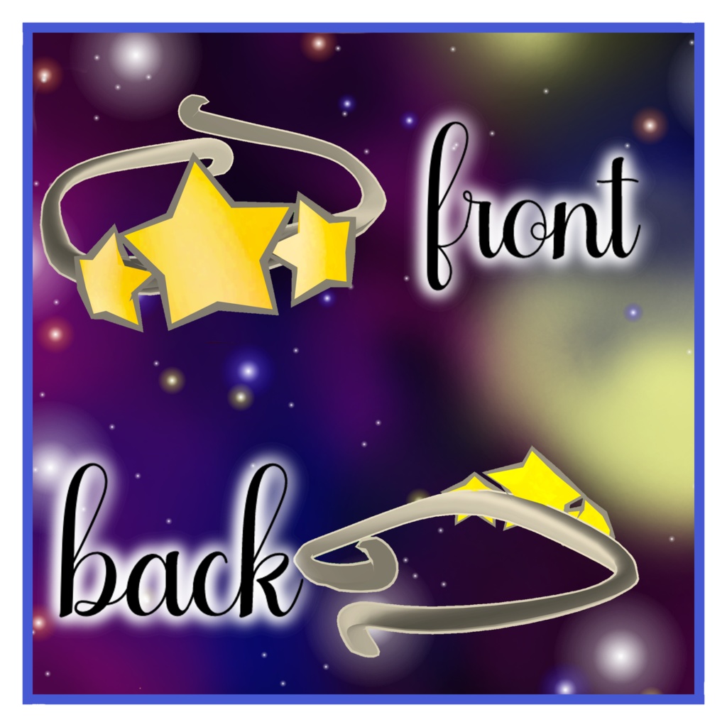 【VRChat想定】3 Star Ring 【3Dモデル】